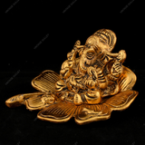 Metal Kamal Patta Ganesha for Home Decor