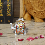 Metal Ambabari Meenakari Work Painted - Set of 3 - White