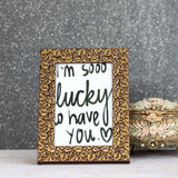 GOLDEN LEAVES PHOTO FRAME WITH STAND - 4" X 6" (VERTICAL) - Vintage Gulley