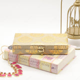 Fabric and Wooden Cash/Shagun Box for Wedding - Grey Paan