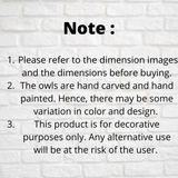 Hand Carved & Hand Painted Wooden Owl - Yellow - Vintage Gulley