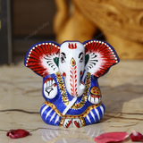Enameled Metal Appu Ganesha Idol - 3 Inches - Blue