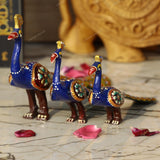 Metal Meenakari Peacock - Set of 3