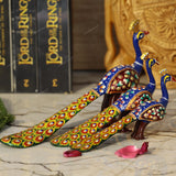 Metal Meenakari Peacock - Set of 3