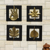 Brass Plated Wall Hanging Leaf Frame - Set of 4 - Vintage Gulley