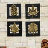 Brass Plated Wall Hanging Leaf Frame - Set of 4 - Vintage Gulley