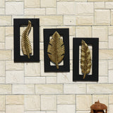 Brass Plated Wall Hanging Leaf Frame - Set of 3 - Vintage Gulley