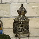 Brass Dhokra Box with Flower Shaped Lid