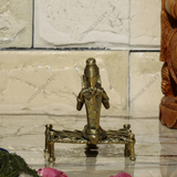 Brass Dhokra Lady Reading On Bed
