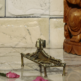 Brass Dhokra Reading Woman on Bed