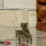Brass Dhokra Reading Woman on Bed