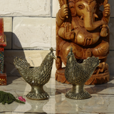 Dhokra Brass Peacock Candle Stand - Set of 2