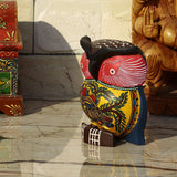 Hand Carved & Hand Painted Wooden Owl - Yellow - Vintage Gulley