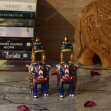 Metal Ambabari Meenakari Work Painted - 5 Inches - Red - Set of 2