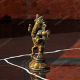 Brass Charbhuja Dancing Ganesha - Antique Look