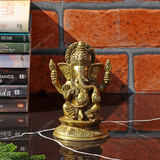 Brass Ganesha on Oval Paoti