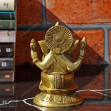 Brass Ganesha on Oval Paoti