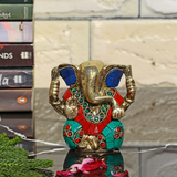 Brass Appu Ganesha Idol Stonework