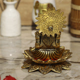 Metal Laxmi Sitting On Kamal Idol