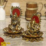Metal Laxmi Ganesha Sitting On Kamal