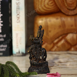 Brass Krishna with Cow Statue - Antique