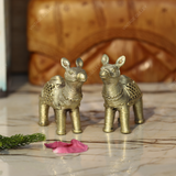 Brass Dhokra Net Camel - Set of 2