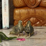 Brass Dhokra Net Parrot - Set of 2