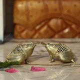 Brass Dhokra Medium Frog - Set of 2