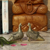 Brass Dhokra Net Peacock - Set of 2