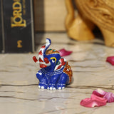 Meenakari Royal Blue Elephant Sitting - 3 Inches