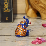Meenakari Royal Blue Elephant Sitting - 3 Inches
