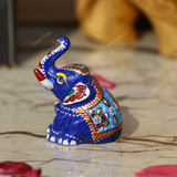 Meenakari Royal Blue Elephant Sitting - Blue