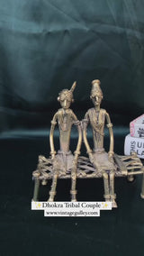 Brass Dhokra Golden Couple with Baby