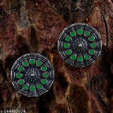 OXIDISES CIRCULAR STUD EARRING