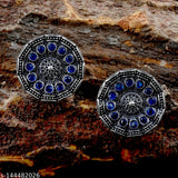 OXIDISES CIRCULAR STUD EARRING
