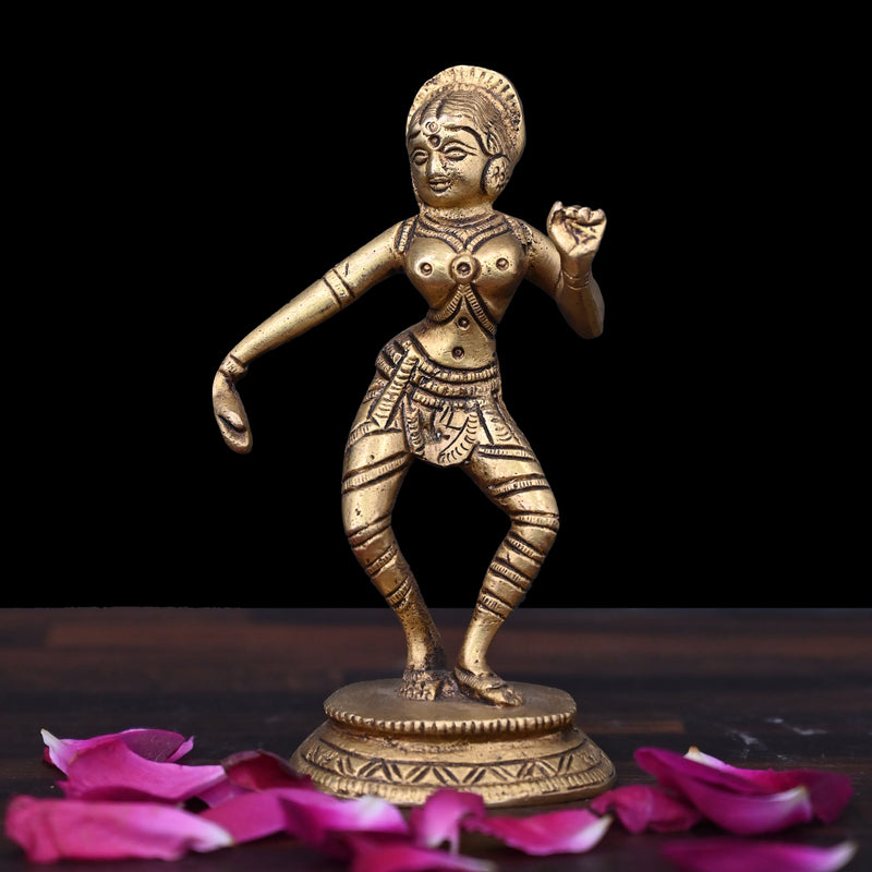 Brass Set of 5 Apsara Dancing Lady Statue Idol Showpieces Beautiful Dancing Ladies