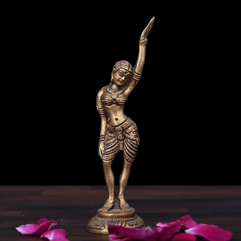 Brass Set of 5 Apsara Dancing Lady Statue Idol Showpieces Beautiful Dancing Ladies