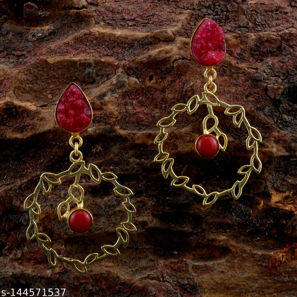 Semi-Precious Stone Ethnic Earrings for Women and Girl