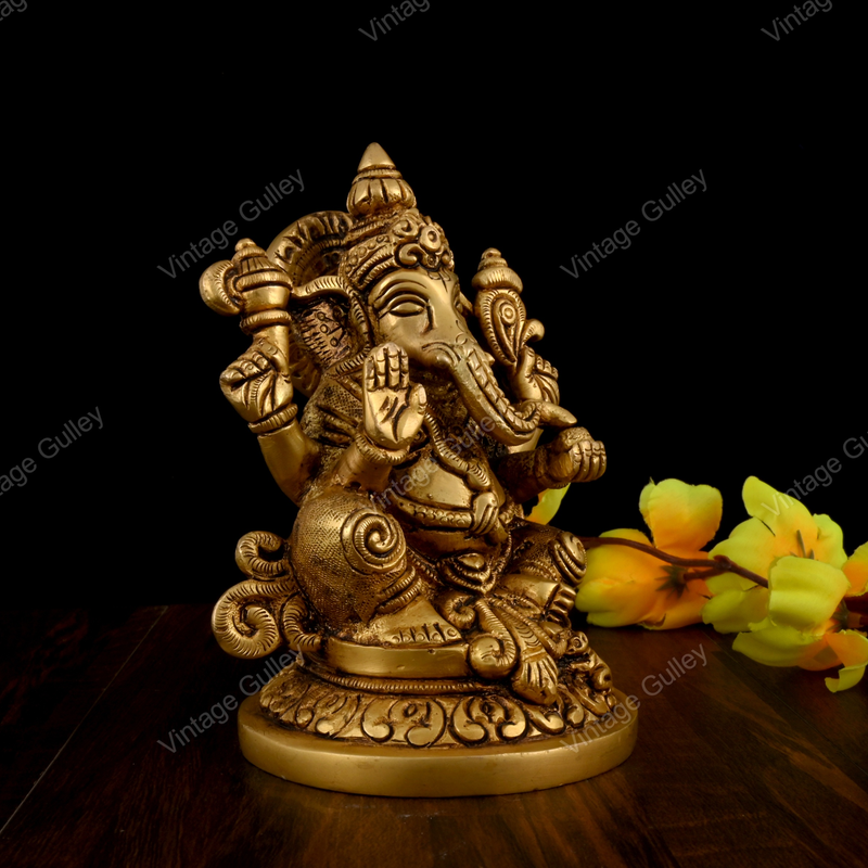 Brass Ganesha for Pooja and Home Decorative