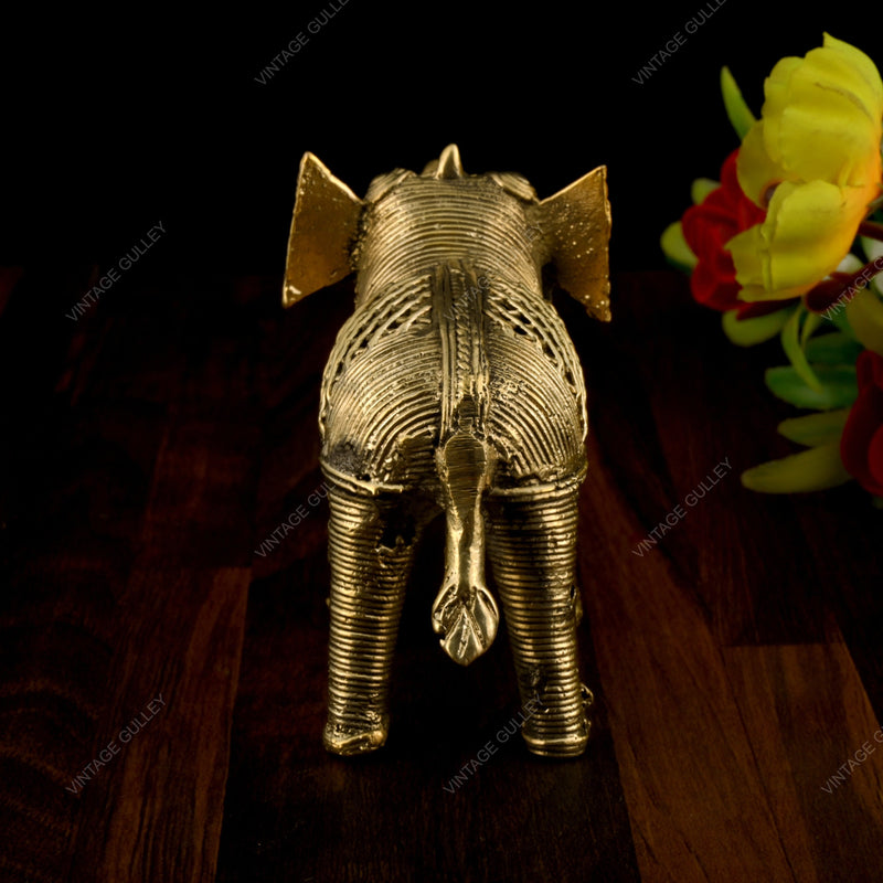 Brass Dhokra Medium Elephant