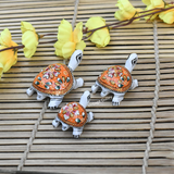 Metal Meenakari Tortoise for Home Decorative Showpiece (Orange) - Vintage Gulley