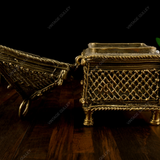 Brass Dhokra Rectangular Jewelry Box - Small