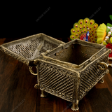 Brass Dhokra Rectangular Jewelry Box - Medium