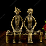Brass Dhokra Golden Couple
