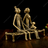 Brass Dhokra Golden Couple with Baby
