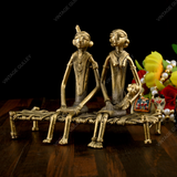 Brass Dhokra Golden Couple with Baby