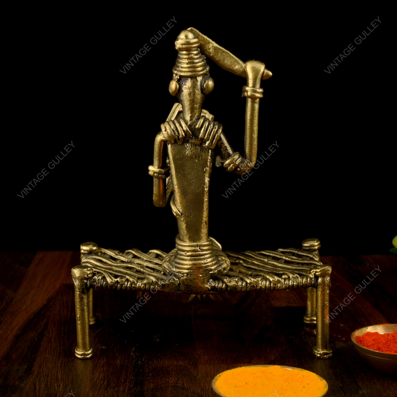 Brass Dhokra Combing Lady