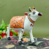 Meenakari Cow Royal White - 6 Inches