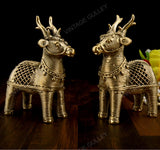 Brass Dhokra Medium Deer - Set of 2
