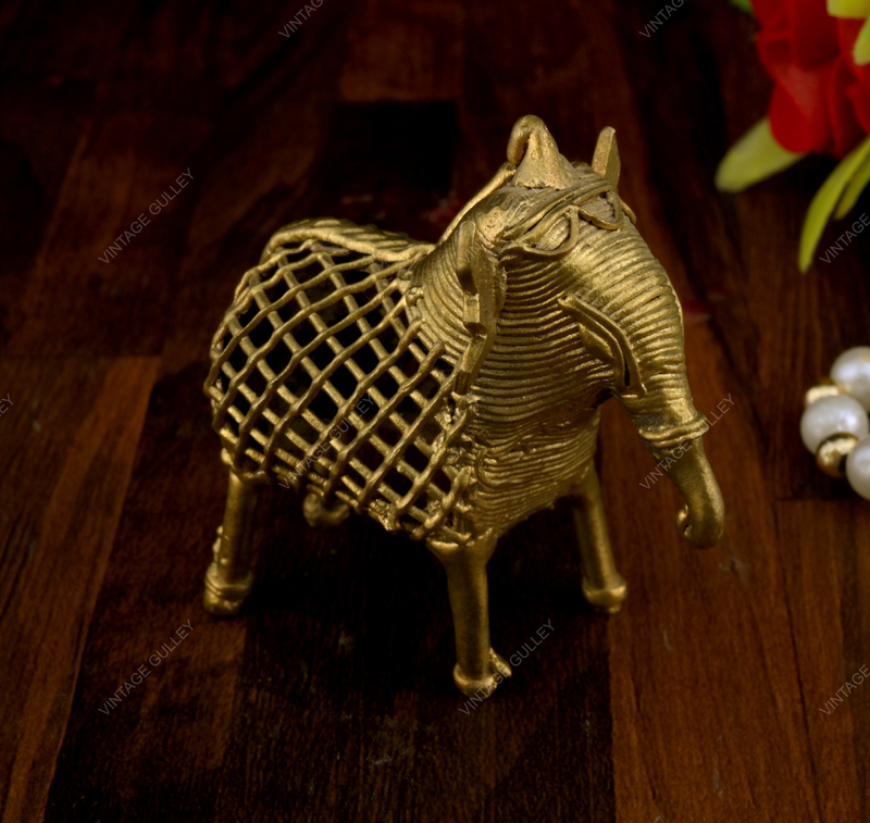 BRASS DHOKRA NET ELEPHANT